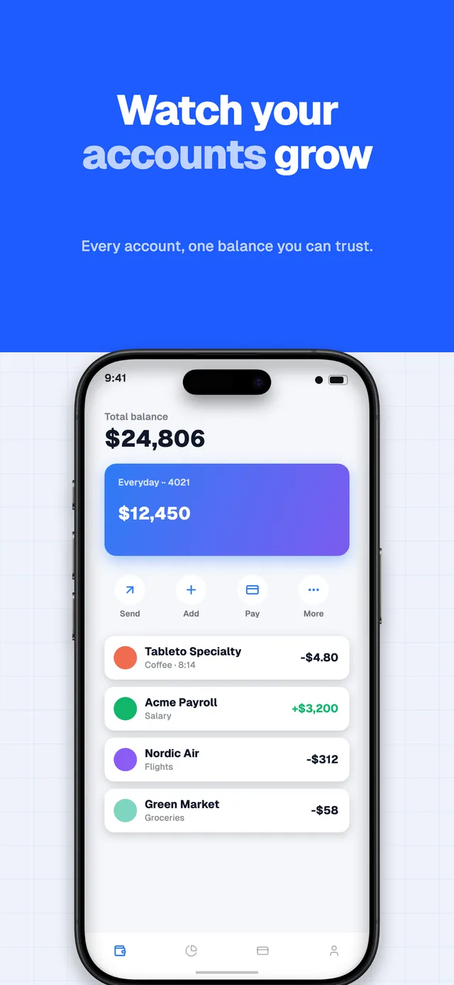 Ledger template set — App Store screenshot made in Shipshot
