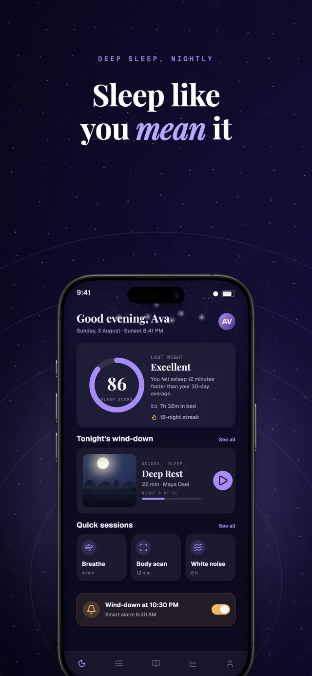 Nocturne template set — App Store screenshot made in Shipshot