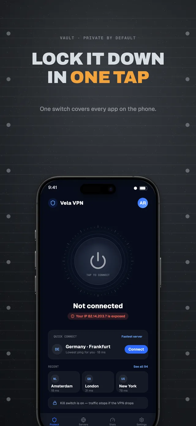 Vault template set — App Store screenshot made in Shipshot